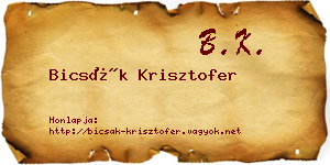 Bicsák Krisztofer névjegykártya