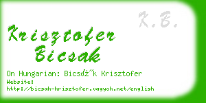 krisztofer bicsak business card